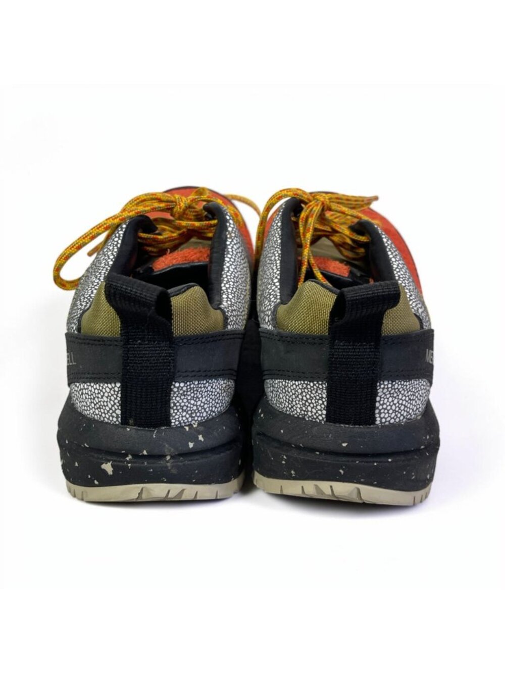 Merrell Mens Vibram Sole Trail Shoes Size 10 Orange/Grey Suede & Mesh Upper - Picture 4 of 8